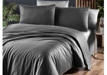Постільна білизна сатин delux First Choice - Dark Timeless Antracite (Turkey), євро